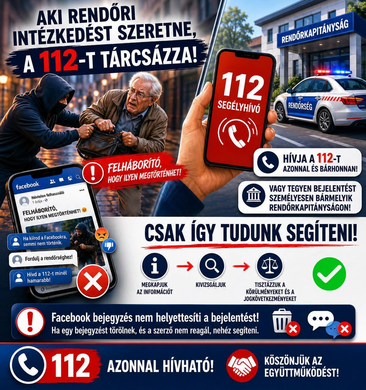 aki rendőri intézkedést szeretne a 112-t tárcsázza